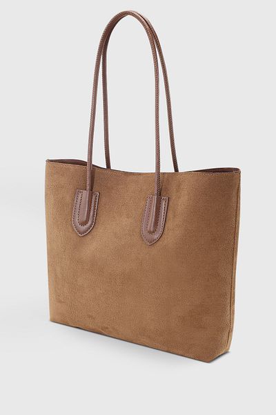 Housebags Tan Suede Retro Shopper Bag - 264
