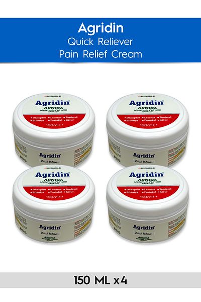 Agridin Arnica Montana Extract - Pain Relief and Muscle Health Support Cream, 4 Pieces 150 ml
