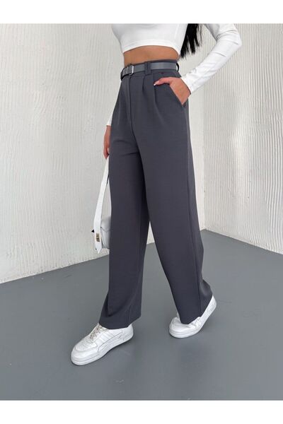 Gugus KADIN PALAZZO KEMER DETAYLI BOL PAÇA WİDE LEG PANTOLON