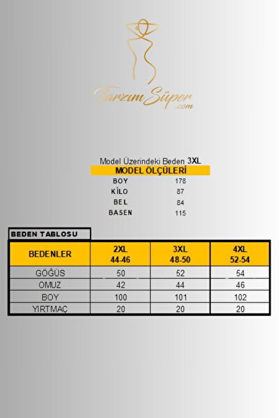 tarzımsüper Women's Plus Size Comfort Model Cotton Nightgown