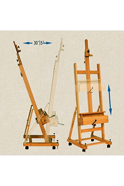 GVN ART Art Tuval Atölye Tipi Kollu Profesyonel Şövale W15