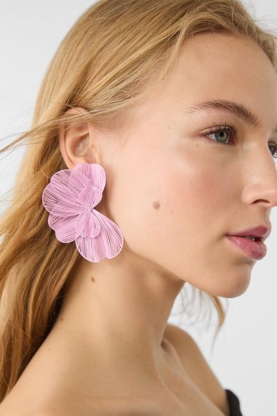 Stradivarius Maxi flower fan earrings
