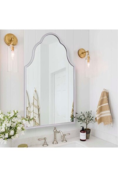 MKS Design 60x100 Asimetrik Duvar Dekor Aynası / Kubbe Duvar Aynası / Konsol Aynası / Düzensiz Ayna / Lüks Ayna