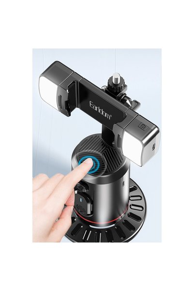 Earldom Zp32 360 Degree Adjustable Bt 5.2 Rgb Light and White Light Illuminated Smart Face Tracking Self