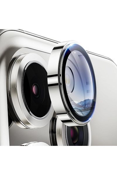 AWH واقي عدسة الكاميرا لجهاز iPhone 15 Pro Max/Pro [3+1]، زجاج مقوى 9H، تيتانيوم أبيض