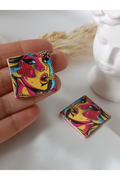 La fee aksesuar أقراط نسائية من Roy Lichtenstein - هدية Go Girl Power Girl بت...