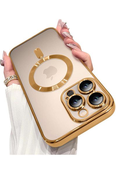 AWH Magnetic Case for iPhone 16 Pro Max (6.9") with Camera Lens Protector, MagSafe, Gold