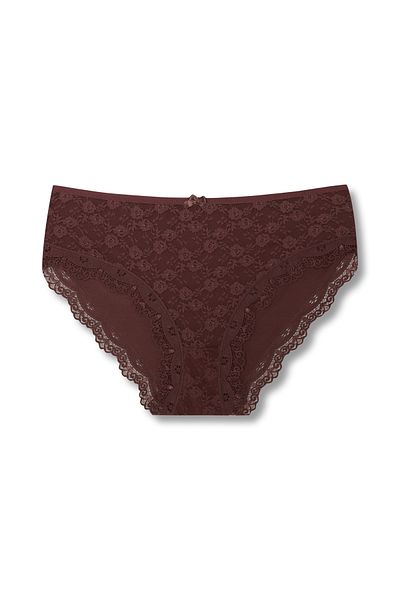 HNX 2 Pack Cotton Lace Front High Waist Large Size Women's Panties