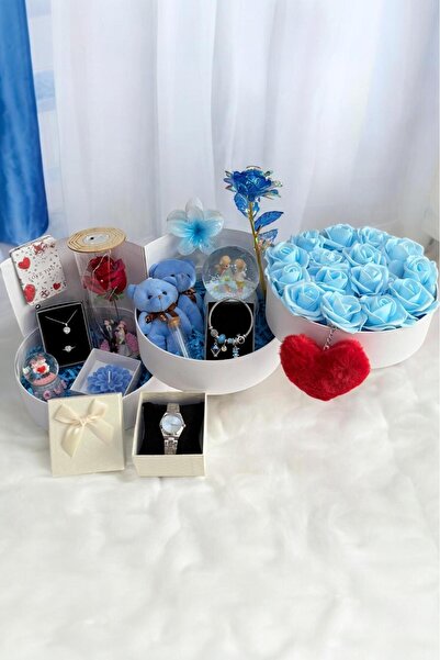 AYIEVRENİ Mavi Kat Kat Mutluluk Evreni Sevgiliye Hediye Kutusu