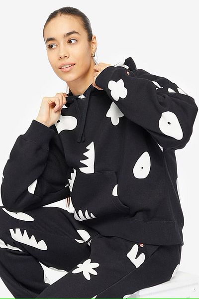 Nike Hanorac cu glugă pentru femei Jordan Artist Series, cu glugă, mărime mare, negru alb