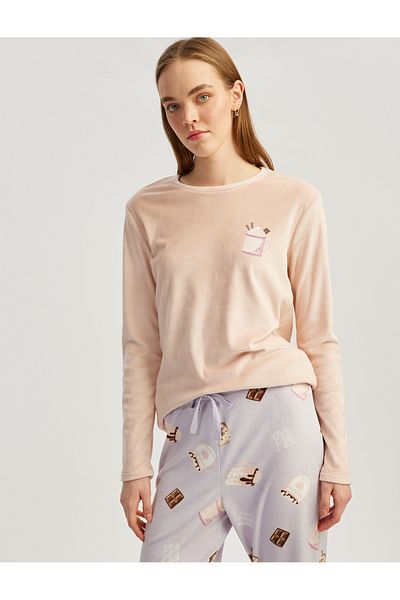 Koton Σετ πιτζάμες με μακρυμάνικο εμπριμέ Fleece Velvet