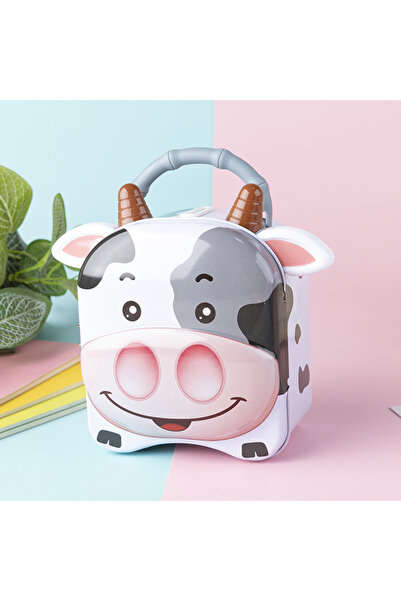 Livava Poșetă drăguță în formă de vacă și pușculiță metalică cu încuietoare, ...