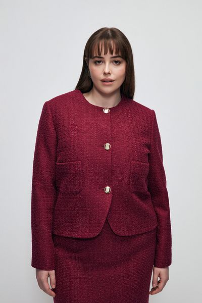 Love My Body Bouclé-Jacke mit Taschen