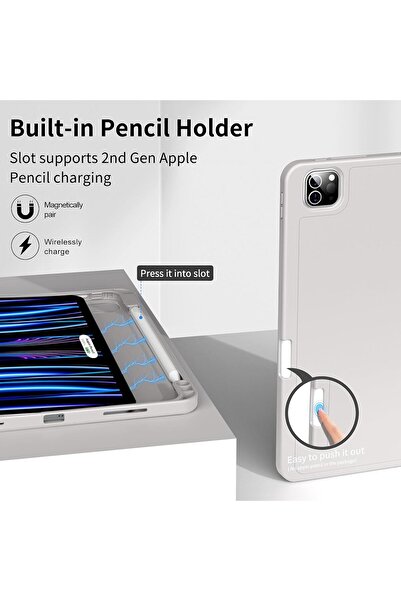 AWH BFGTSJF Case for iPad Pro 11" (4th/3rd/2nd Gen), Auto Wake/Sleep, Pencil Holder, Gray