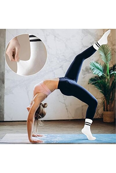 UZARLAR ÇORAP 1 Çift Kaydırmaz Tabanlı Yoga-Pilates  ve Spor Çorabı ANTI-SLIP