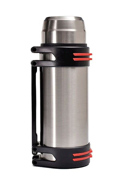 Weather Forecast 304 Steel 2 L Gray Vacuum Camping Picnic Large Thermos Bottle with Strap Cin488Gr