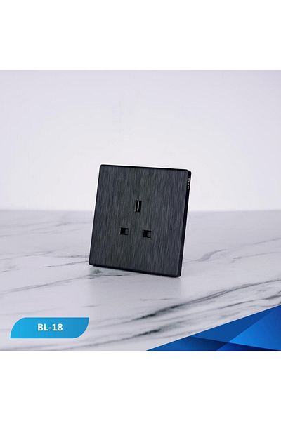 Btm مقبس بيانو خشبي أسود بقوة 13 أمبير - قطعتين