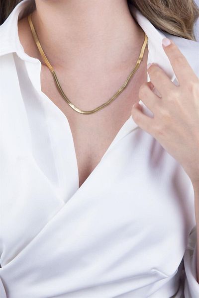 Sose Moda Italian Chain Steel Gold Necklace