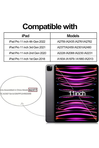 AWH حافظة BFGTSJF لجهاز iPad Pro مقاس 11 بوصة من الجيل الرابع/الثالث/الثاني 2022/2021/2020، حامل أقلام، أزرق داكن