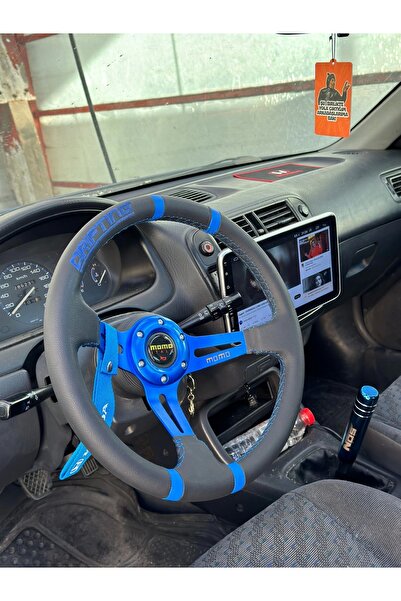 carlone Honda Civic 1996-2000 Göbek-35cm Mavi Drifting Momo Spor Direksiyon
