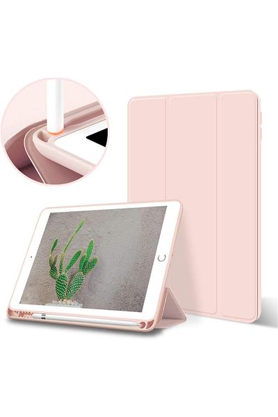 AWH iPad 5th/6th Gen 9.7 Case (2018/2017) with Pencil Holder, Auto Wake/Sleep, Pink
