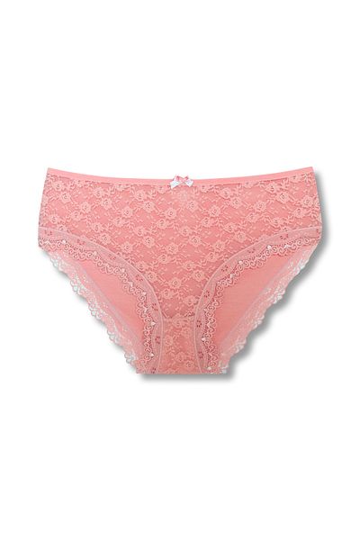 HNX 2 Pack Cotton Lace Front High Waist Large Size Women's Panties