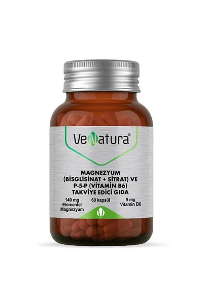 VeNatura Magnesium Bisilicinate Citrate P5P Vitamin B6 60 Capsules