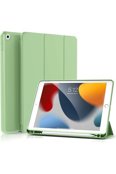 AWH حافظة iPad 10.2 لجهاز iPad الجيل التاسع/الثامن/السابع (2021/2020/2019)، مع خاصية السكون/التنشيط التلقائي، وحامل أقلام، باللون الأخضر