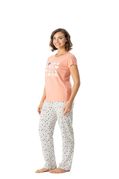 U.S. Polo Assn. Baza. Polo Assn. 17008 Set de pijamale cu mânecă scurtă pentru femei cu gât rotund