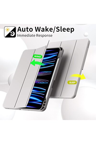 AWH BFGTSJF Case for iPad Pro 11" (4th/3rd/2nd Gen), Auto Wake/Sleep, Pencil Holder, Gray