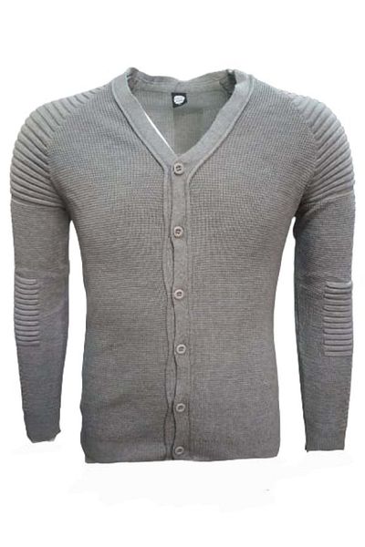 Ce-Ce Fashion Ce-ce 3261 Men's Basic Buttoned Front Cardigan - Gray