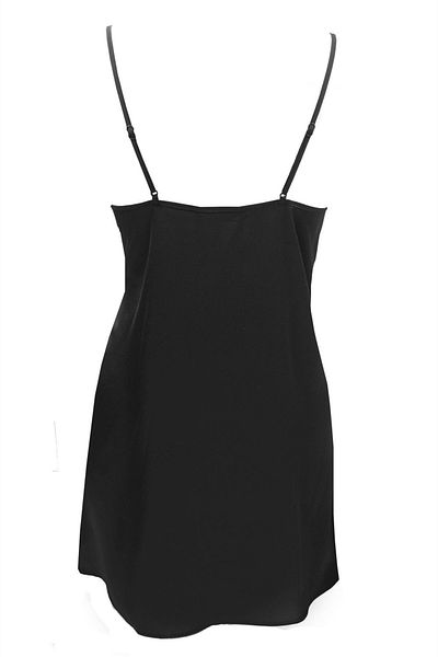 Magic Form 87430 Women's Black Crepe Satin Lace Nightgown