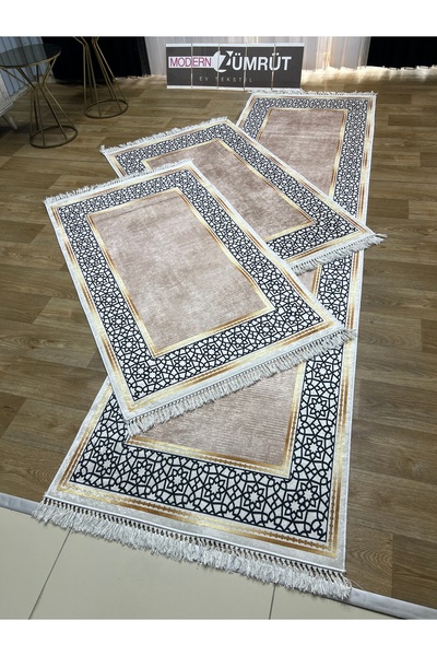 Zümrüt Ev Tekstil Yazlık Halı Dijital Baskılı Makinede Yıkanabilir Dot Taban ...