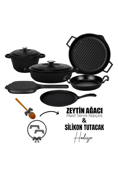 Lava Cast Iron 6X Trendy Series 9 Piece Cookware & Pans Set