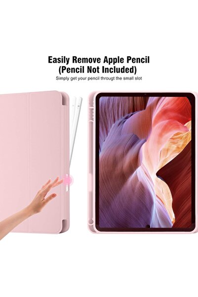 AWH حافظة iPad الجيل العاشر (2022)، وردي، مصنوعة من مادة TPU الناعمة، حامل قلم، حامل ثلاثي الطيات وخاصية الإيقاظ/النوم التلقائي!