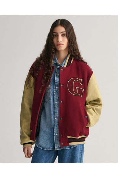 Gant Erkek Bordo Hakim Yaka Logolu Bomber Ceket