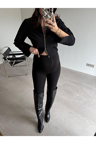 Bade Butik Siyah Comfortlux Ayarlanabilir Hamile Taytı