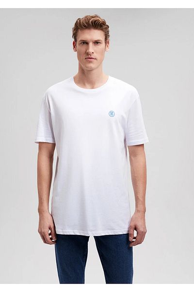 Mavi Ανδρικό λευκό μπλουζάκι M067074-620 Crew Neck