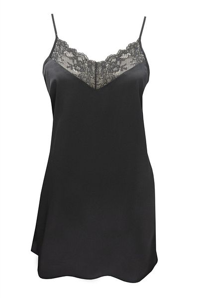 Magic Form 87430 Women's Black Crepe Satin Lace Nightgown