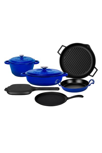 Lava Cast Iron 6X Trendy Series 9 Piece Cookware & Pans Set