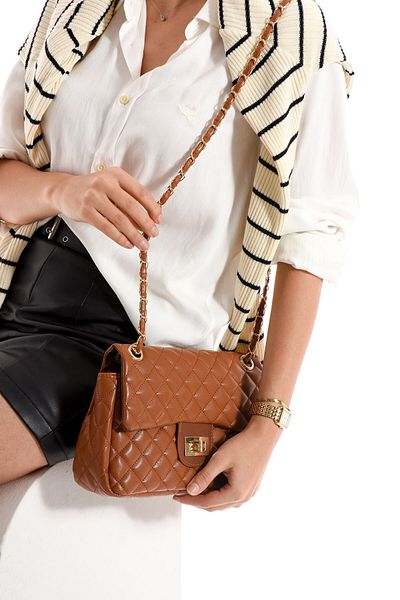 Kaya Bag Geantă de umăr și crossbody pentru femei Tan Dimensiune 19x27