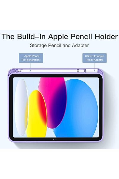 Generic جراب Akkerds متوافق مع iPad الجيل العاشر 10.9 بوصة 2022 مع حامل قلم رصاص، جراب رفيع ثلاثي الطي