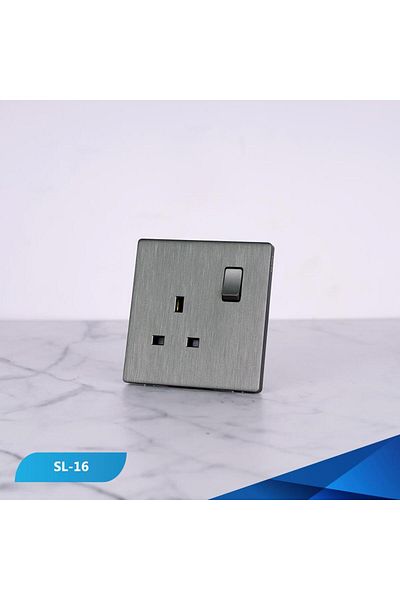 Btm مقبس 13 أمبير مع مفتاح بيانو خشبي - قطعتين