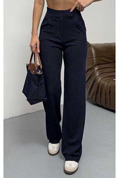 MAXIMILLIAN Pantaloni Palazzo de damă cu închidere cu velcro din Lycra linie ...