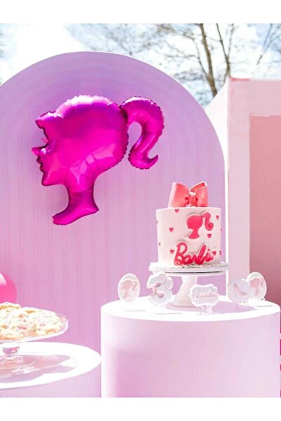 Parti Adresi Barbie Temalı Folyo Balon Pembe Kız Parti Balonu 62 cm