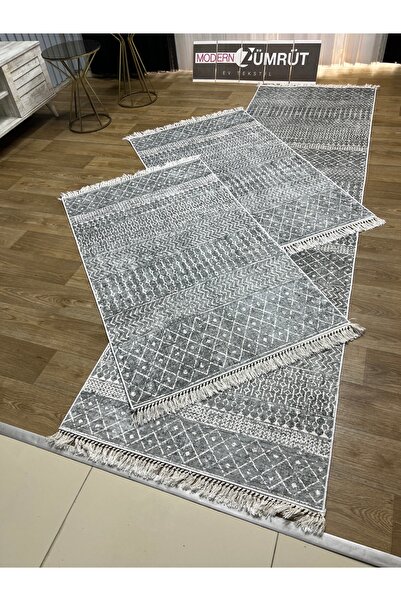 Zümrüt Ev Tekstil Yazlık Halı Dijital Baskılı Makinede Yıkanabilir Dot Taban ...