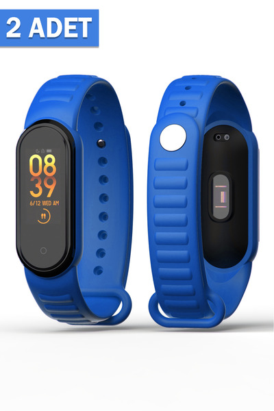 PUFWİN Xiaomi Mi Band 5/6 Uyumlu Loop Desenli Silikon Kordon 2 Adet
