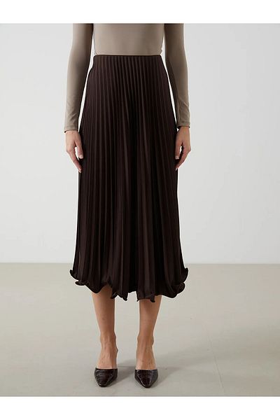 LC Waikiki Modest Elastic Waist Chiffon Women's Pleated Skirt