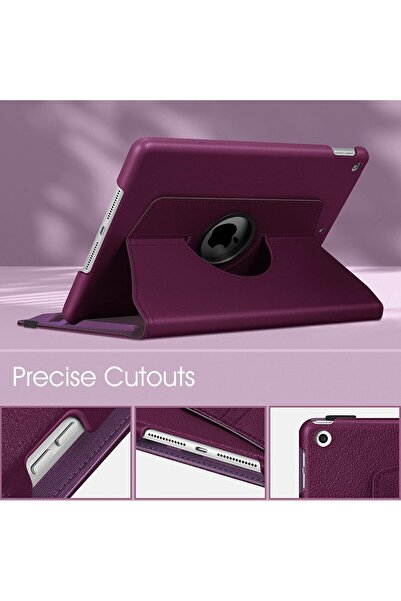 AWH Fintie Rotating Case for iPad 7th Gen 10.2" 2019, Pencil Holder, Auto Sleep/Wake, Purple