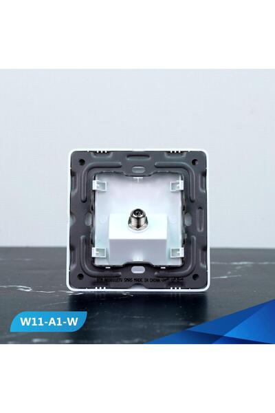 Btm مقبس تلفزيون حلزوني فردي باللون الأبيض - 6 قطع